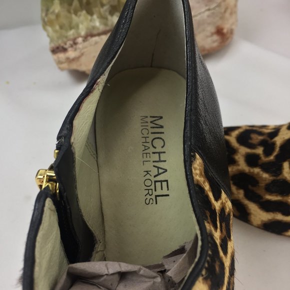 Michael Kors Fur Leather Heel Boot Zip print two - Picture 8 of 12